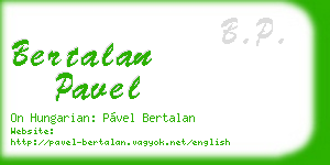 bertalan pavel business card
